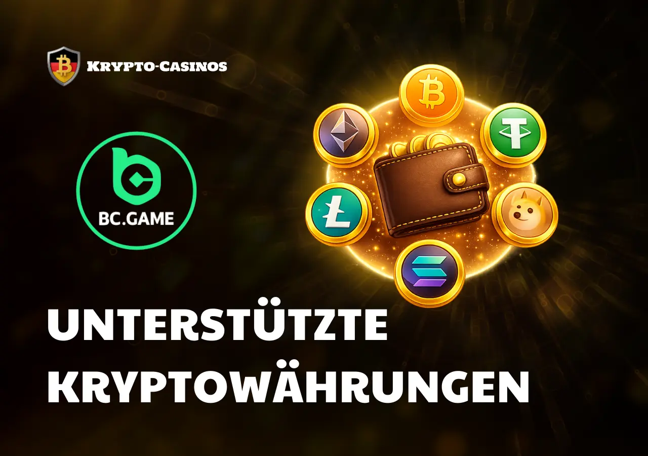 Unterstützte Kryptowährungen im Casino