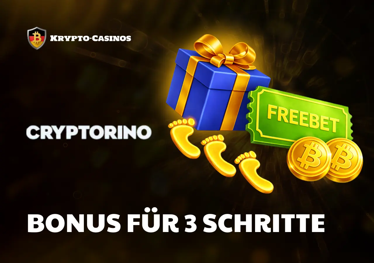 Cryptorino Bonus in drei Schritten